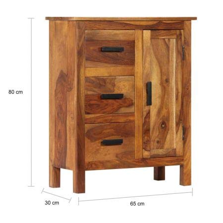 The kashth Sideboard 65x30x80 cm Solid Mango Wood Furniture Cabinets & Storage Buffets & Sideboards In Stock