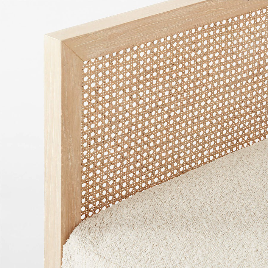 Natural Cane Day Bench Ivory