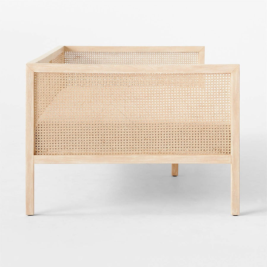 Natural Cane Day Bench Ivory
