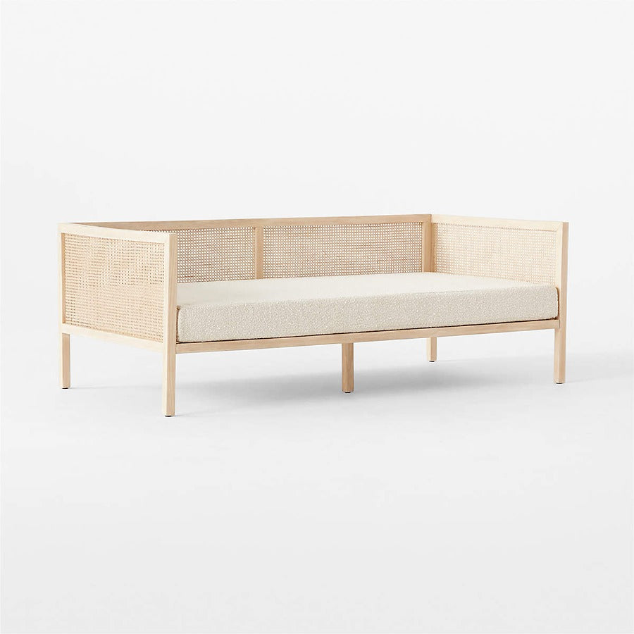 Natural Cane Day Bench Ivory