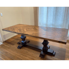 Load image into Gallery viewer, solid wood top epoxy dinning table