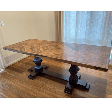 solid wood top epoxy dinning table