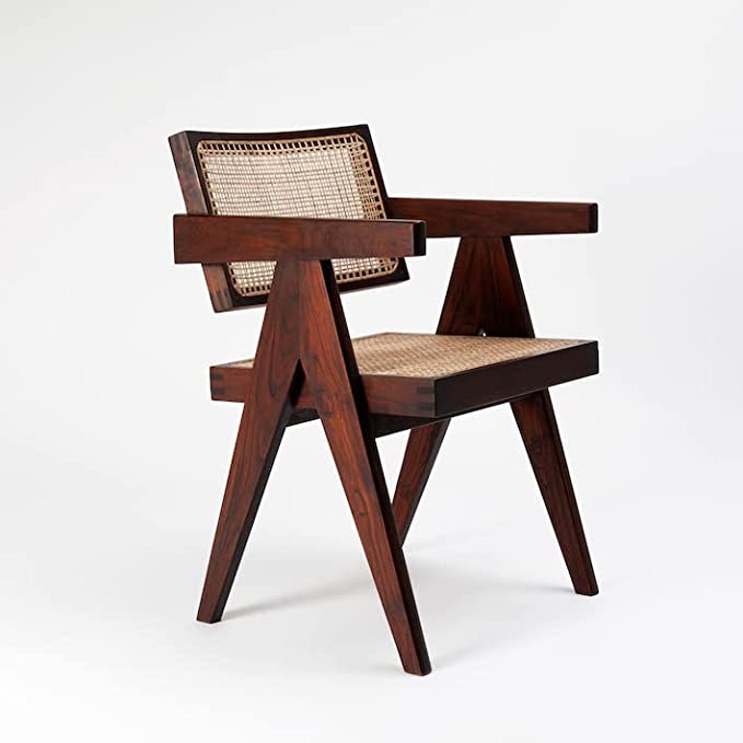 THE KASHTH Wooden Mango Wood Office Armchair