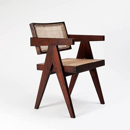 THE KASHTH Wooden Mango Wood Office Armchair