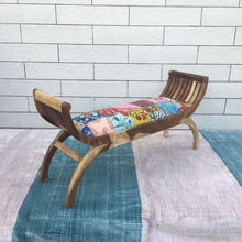Load image into Gallery viewer, handcrafted solid mango wood lotus bench
