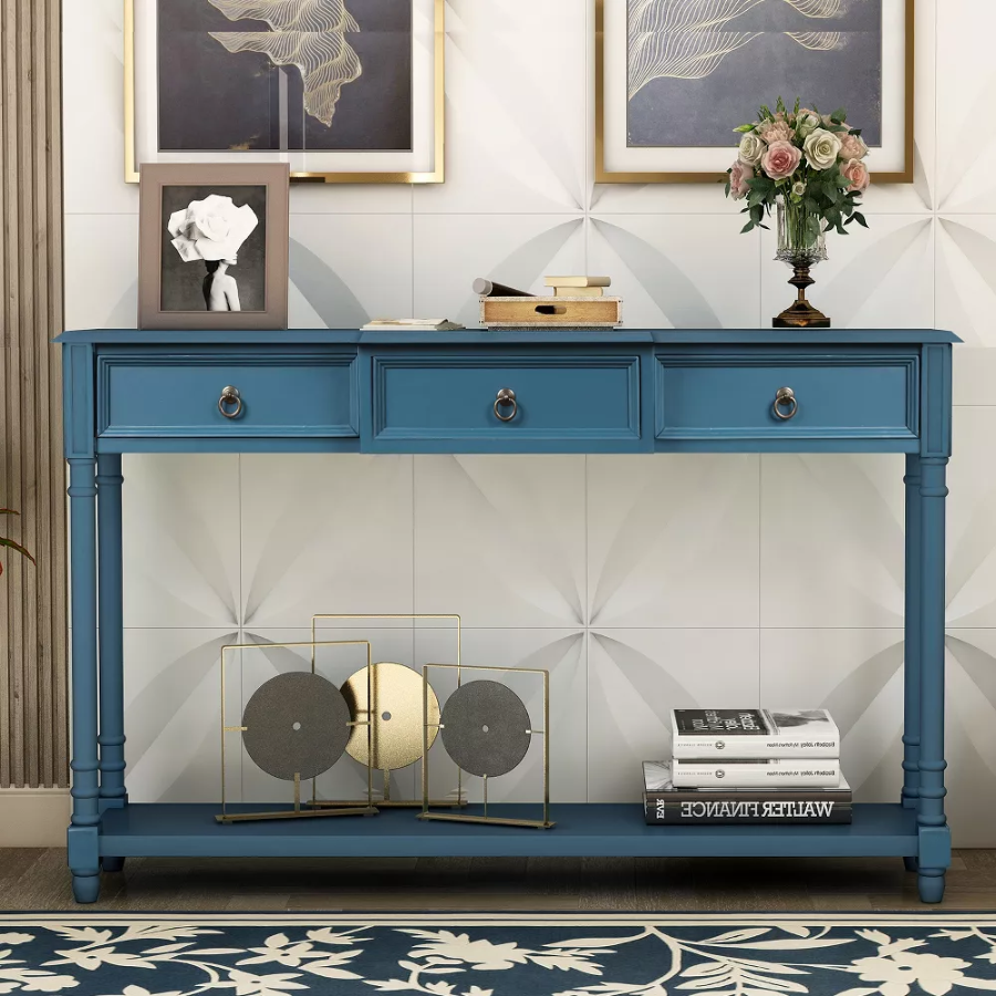 Modern Console Table with Storage Drawers