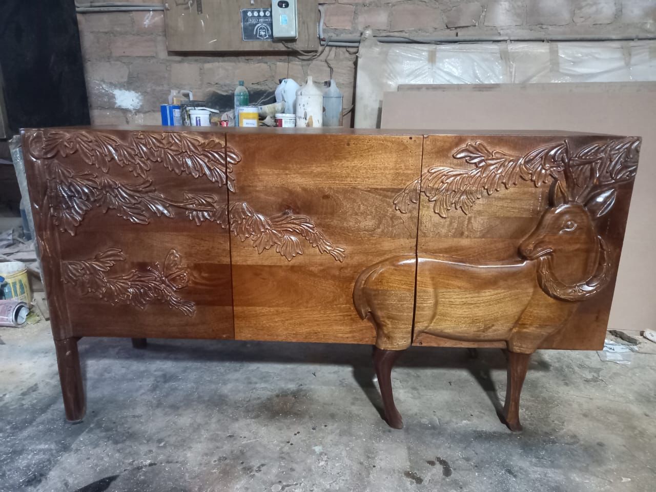 honey finish sideboard