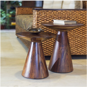 ArtisTree Wooden Round Side Table - Set of 2