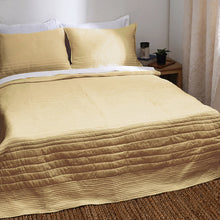 Load image into Gallery viewer, BEIGE luxury 300TC cotton satin Quilt with coordinated pillow cases, Sizes available