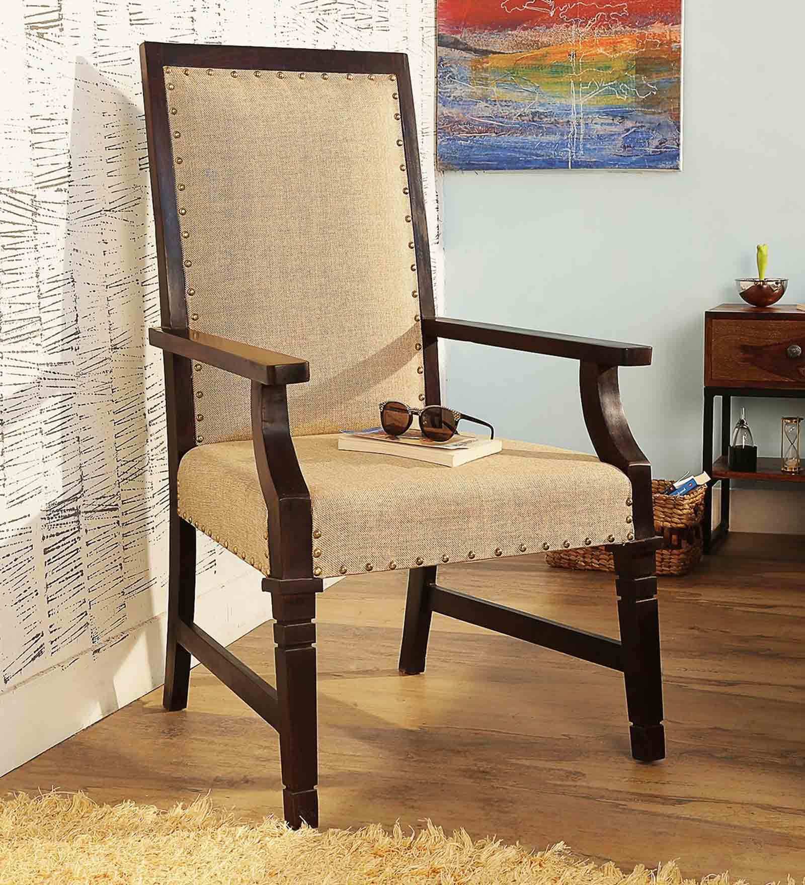 Castleford High Back Arm Chair in Passion Mahogany Finish