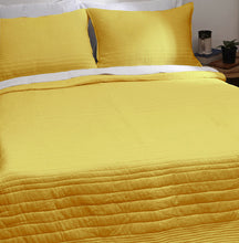 Load image into Gallery viewer, YELLOW luxury 300TC cotton satin Quilt with coordinated pillow cases, Sizes available