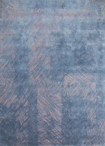 Free Verse By Kavi - Silver Pink/Cornflower Blue Hand Knotted Rug