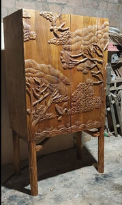 Nature Inspired Wooden Bar Cabinet