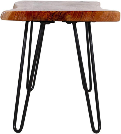 The Kashth Hairpin Natural Live Edge Wood with Metal 48" Bench