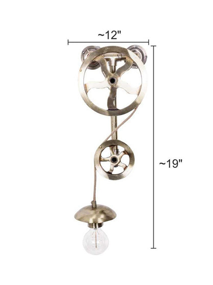 Barn Pulley Flat Wall Light dimensions