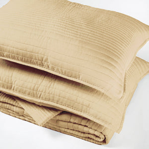 BEIGE luxury 300TC cotton satin Quilt with coordinated pillow cases, Sizes available