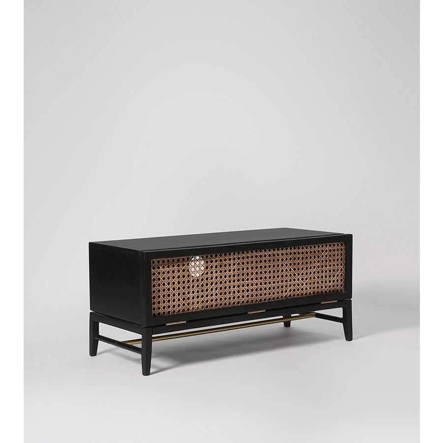 Tv Unit Rapter Rattan Tv Unit in Black – Curator's Cart