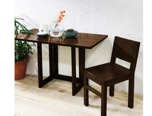Brown Wall Mounted Solid Wood 2 Seater Folding Dining Set