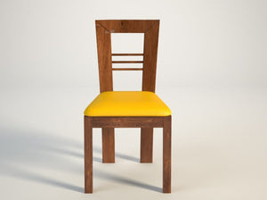 Handcrafted solid wood chair front view