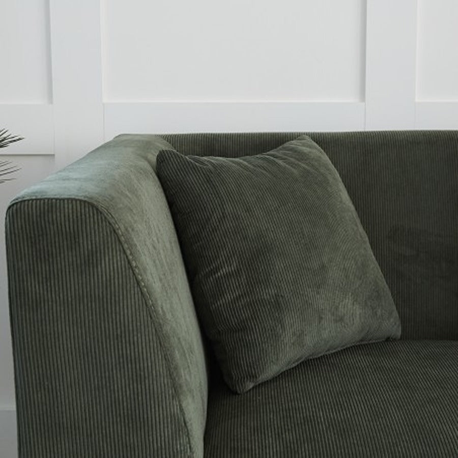 Khaki Corduroy 3 Seater Sofa