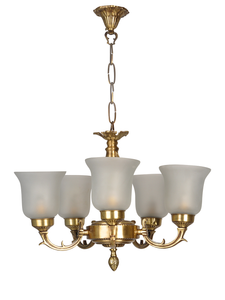 Small Traditional Brass Chandelier side view