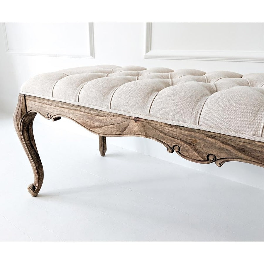 Taupe Velvet Upholstered Bench