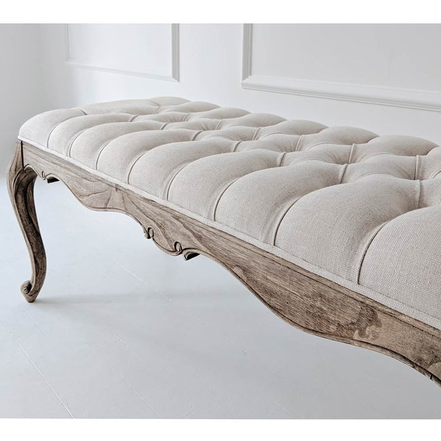 Taupe Velvet Upholstered Bench