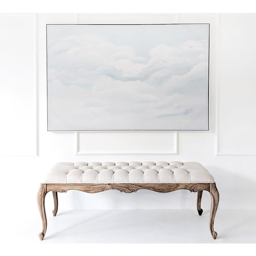 Taupe Velvet Upholstered Bench