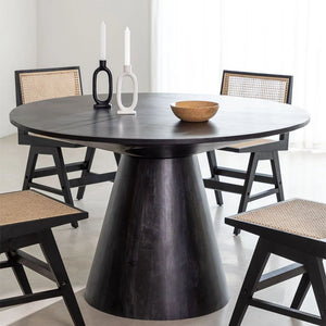 Round Brown Dining Table