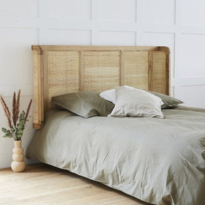 Solid Mango Wood And Cane Work Bed