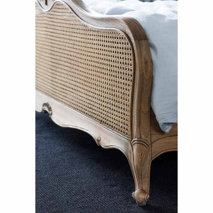 Carved Natural Rattan Bed