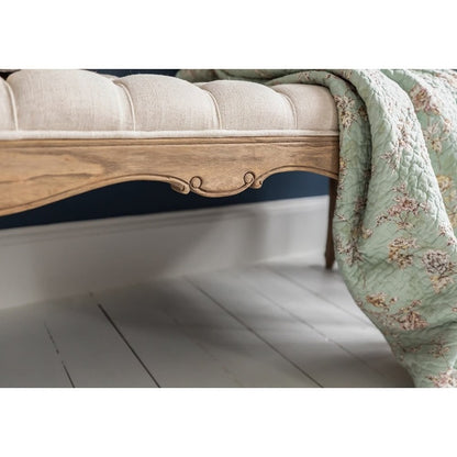 Taupe Velvet Upholstered Bench