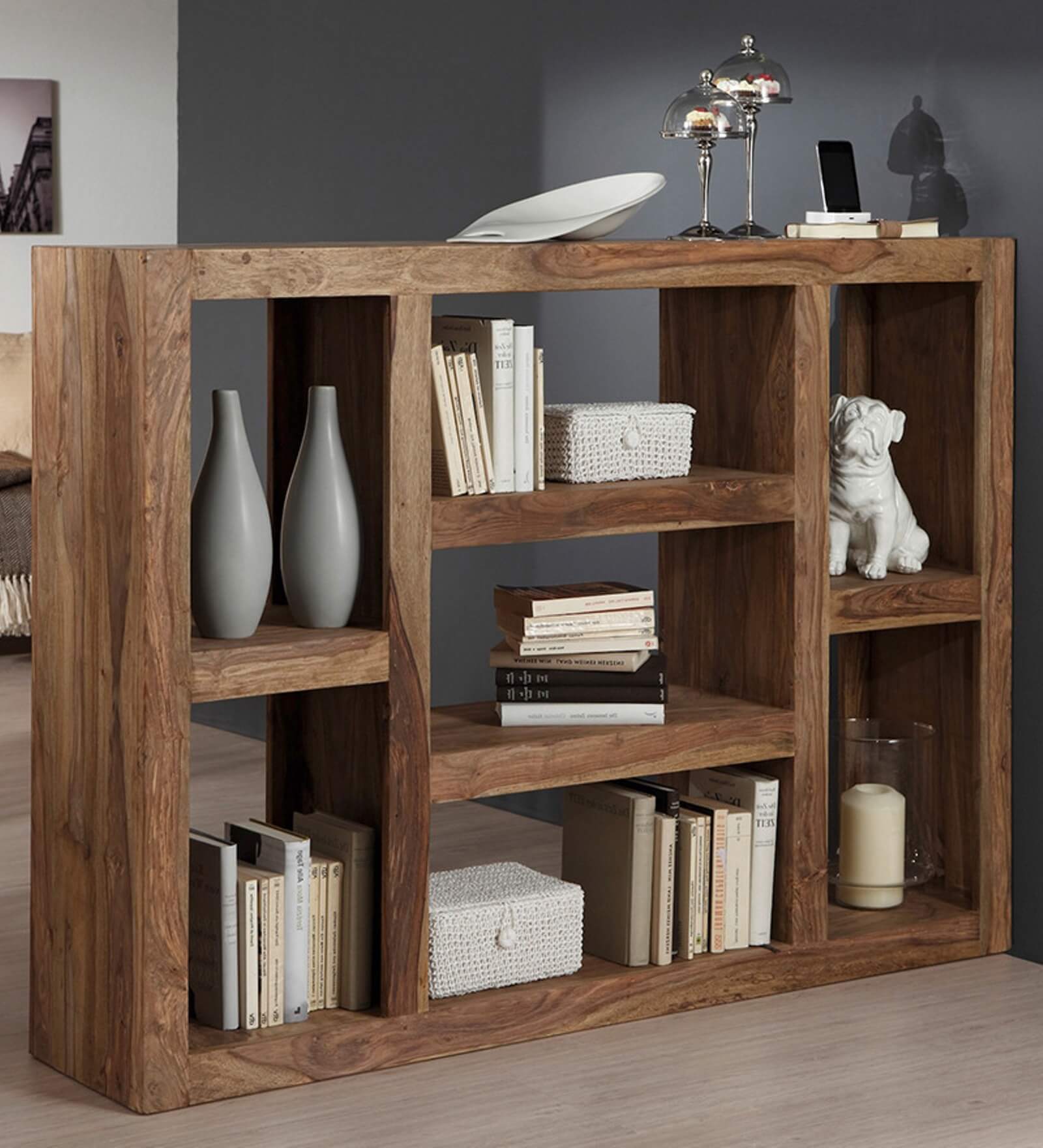 Madison Book Shelf cum Display Unit in Natural Finish