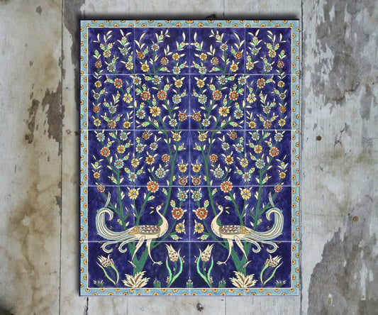 Hand-paintedSet of 20 'TURKISH MURALS TILES'-010