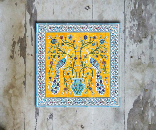 Hand-painted Set of 4 'TURKISH MURALS TILES'-002