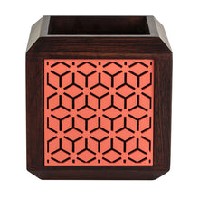 Load image into Gallery viewer, QUBO Coral Boxy Handmade Wooden Indoor Planter Pot front view