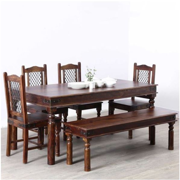 Dinning Set with 1 Dinning Table / 4 Chairs / 1 Bench