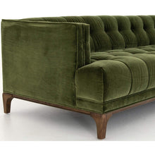 Load image into Gallery viewer, Olive Green Velvet Sofa