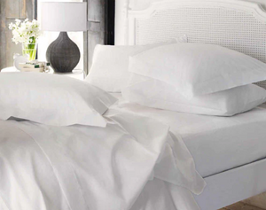 200TC flat sheet set, premium cotton in white colour