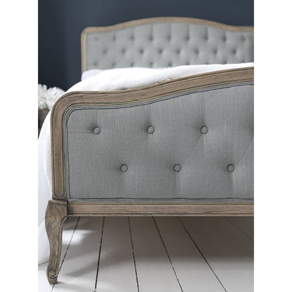 Grey Linen Upholstered Bed