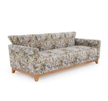 Load image into Gallery viewer, 3 seater sofa with floral upholstery with handcrafted solid wood frame