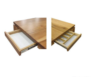 Drawers integrated with dining table