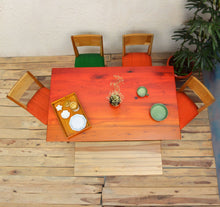 Load image into Gallery viewer, Orange and Red Maldives Inspired Solid Wood 6 Seater Dining Set