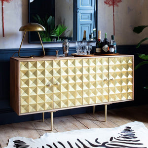 Handcrafted solid wood Geometric Sideboard