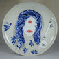 Godess Saraswati in porcelain with underglaze decal