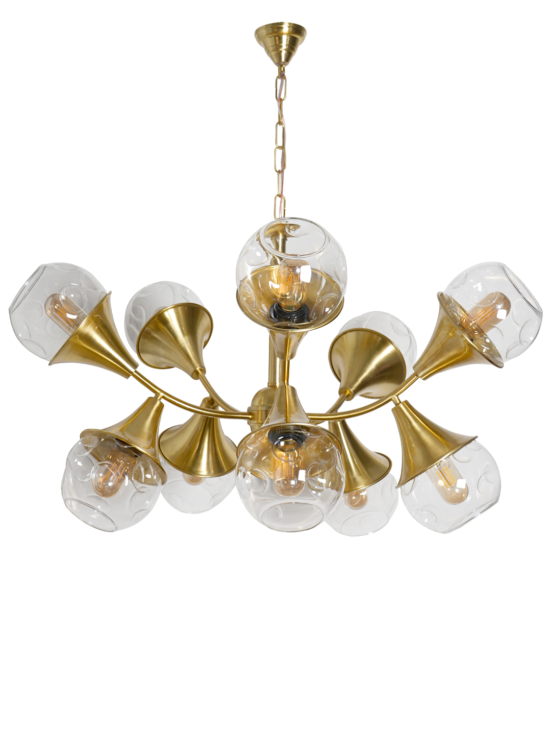 Golden Trumpet 10 Light Chandelier without background