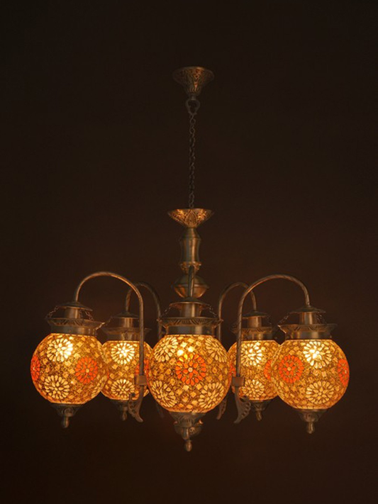 Tilak Golden Globes 5 Light Chandelier