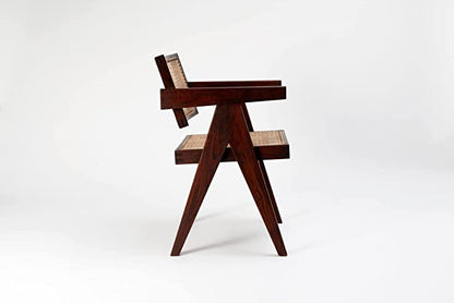 THE KASHTH Wooden Mango Wood Office Armchair