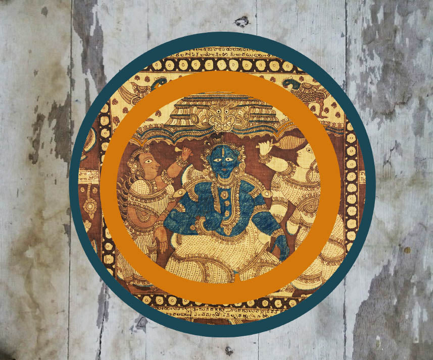Hand painted Indian 'Kalamkari ' Wall Plate-04