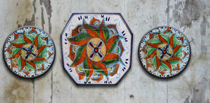Hand painted set of 3 Talavera Wall Plates-004